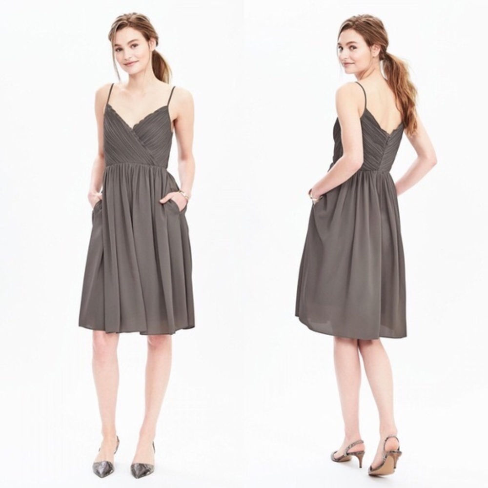 Banana Republic Cocktail Dress Taupe Green 0